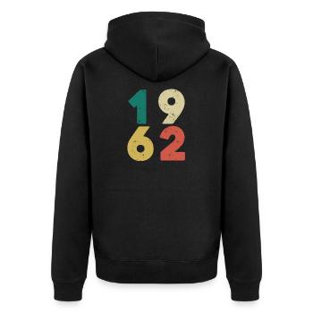 1962 - Millésime 1962 Rétro Vintage - Veste à capuche bio Premium Unisexe - noir - Dos - Nico (187cm)