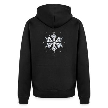 Schneeflocke Eiskristall - Unisex Premium Bio Zip Hoodie - Schwarz - Hinten - Nico (187cm)