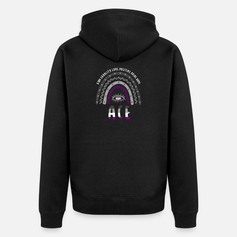 Boho Rainbow Ace Pride - Veste à capuche bio Premium Unisexe - noir