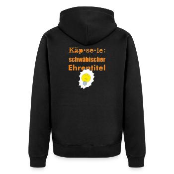 Käpsele schwäbisch - Unisex Premium Bio Zip Hoodie - Schwarz - Hinten - Nico (187cm)