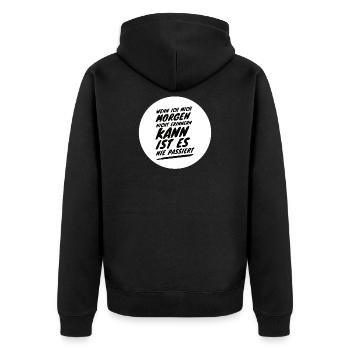 Alkohol Saufspruch Malle Party - Unisex Premium Bio Zip Hoodie - Schwarz - Hinten - Nico (187cm)