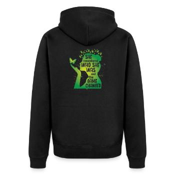 Elle se souvenait de qui elle était - Veste à capuche bio Premium Unisexe - noir - Dos - Nico (187cm)