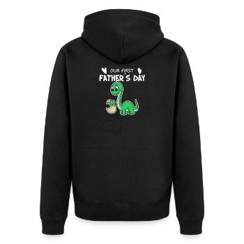 Vatertag - erster Vatertag Geschenk - Unisex Premium Bio Zip Hoodie - Schwarz - Hinten - Nico (187cm)