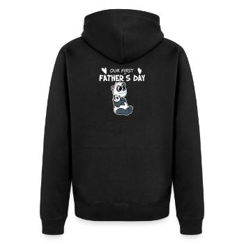 Fête des Pères - Premier cadeau de la fête des Pères - Veste à capuche bio Premium Unisexe - noir - Dos - Nico (187cm)