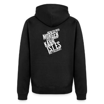 Alkohol Saufspruch Malle Party - Unisex Premium Bio Zip Hoodie - Schwarz - Hinten - Nico (187cm)