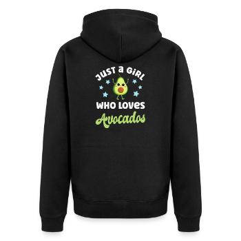 Avocado - Unisex Premium Bio Zip Hoodie - Schwarz - Hinten - Nico (187cm)