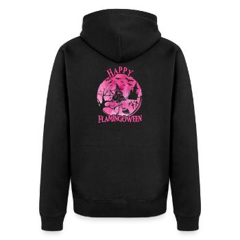 Flamingoween Flamingo avec balai - Veste à capuche bio Premium Unisexe - noir - Dos - Nico (187cm)