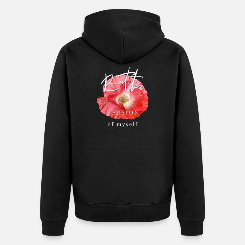 Mohnblume Muttertag Geschenk cooler Spruch Garten - Unisex Premium Bio Zip Hoodie - Schwarz
