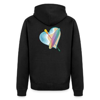 Stand up paddle avec beaucoup de cœur sur la plage - Veste à capuche bio Premium Unisexe - noir - Dos - Nico (187cm)
