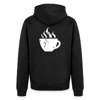 coffee coffee mug retro vintage café icon icon - Unisex Premium Organic Zip Hoodie - black - Back - Nico (187cm)