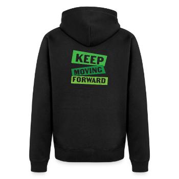 Keep Moving Forward Mental Health - Unisex Premium Organic Zip Hoodie - black - Back - Nico (187cm)