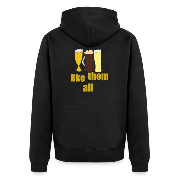 beers like them all - Unisex Premium Organic Zip Hoodie - black - Back - Nico (187cm)