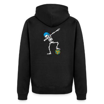 Dab dabbing Skelett Wasserball waterpolo Halloween - Unisex Premium Bio Zip Hoodie - Schwarz - Hinten - Nico (187cm)