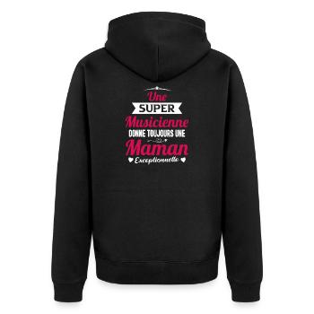 Musicienne Future Maman cadeau Drôle Annonce Mère - Veste à capuche bio Premium Unisexe - noir - Dos - Nico (187cm)