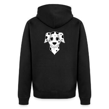 Dalmatiner - Unisex Premium Bio Zip Hoodie - Schwarz - Hinten - Nico (187cm)