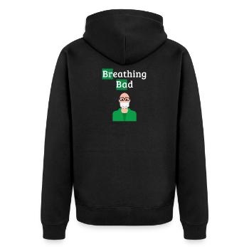 Breathing Bad - Humour covid - Veste à capuche bio Premium Unisexe - noir - Dos - Nico (187cm)