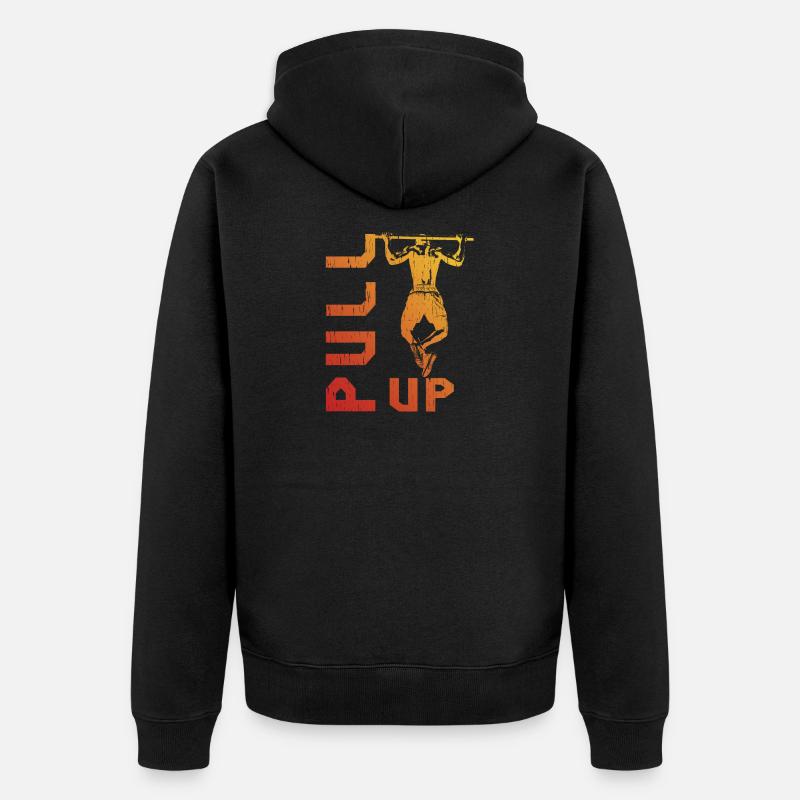 Gradient pull-up silhouette - Unisex Premium Organic Zip Hoodie - black