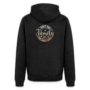 Family Appreciation Ain't No Family - Unisex Premium Organic Zip Hoodie - black - Back - Nico (187cm)