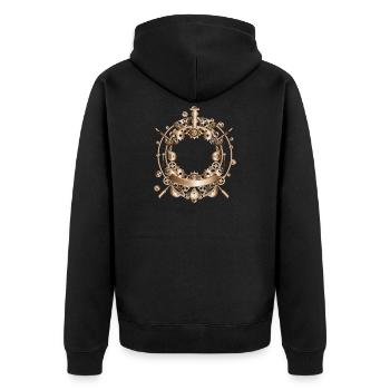 Steampunk frame in steam engine look - Unisex Premium Organic Zip Hoodie - black - Back - Nico (187cm)