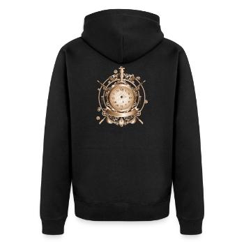 Montre Steampunk au look antique avec engrenages - Veste à capuche bio Premium Unisexe - noir - Dos - Nico (187cm)