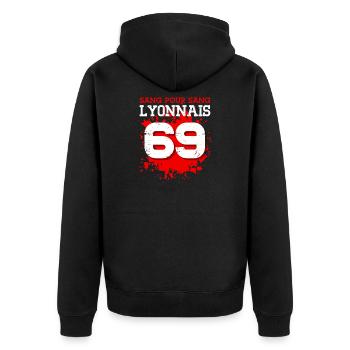 Sang pour Sang Lyonnais - Veste à capuche bio Premium Unisexe - noir - Dos - Nico (187cm)