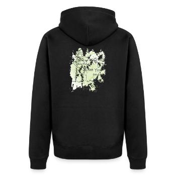 DarssCoast - Leuchtturm, See you on the Lighthouse - Unisex Premium Bio Zip Hoodie - Schwarz - Hinten - Nico (187cm)