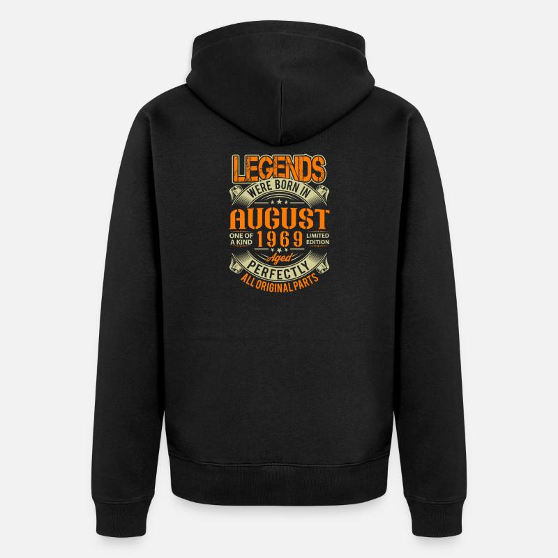 Légende d’anniversaire d’août 1969 - Veste à capuche bio Premium Unisexe - noir
