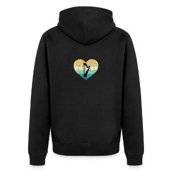Irlande - J’adore la harpe irlandaise - Veste à capuche bio Premium Unisexe - noir - Dos - Nico (187cm)
