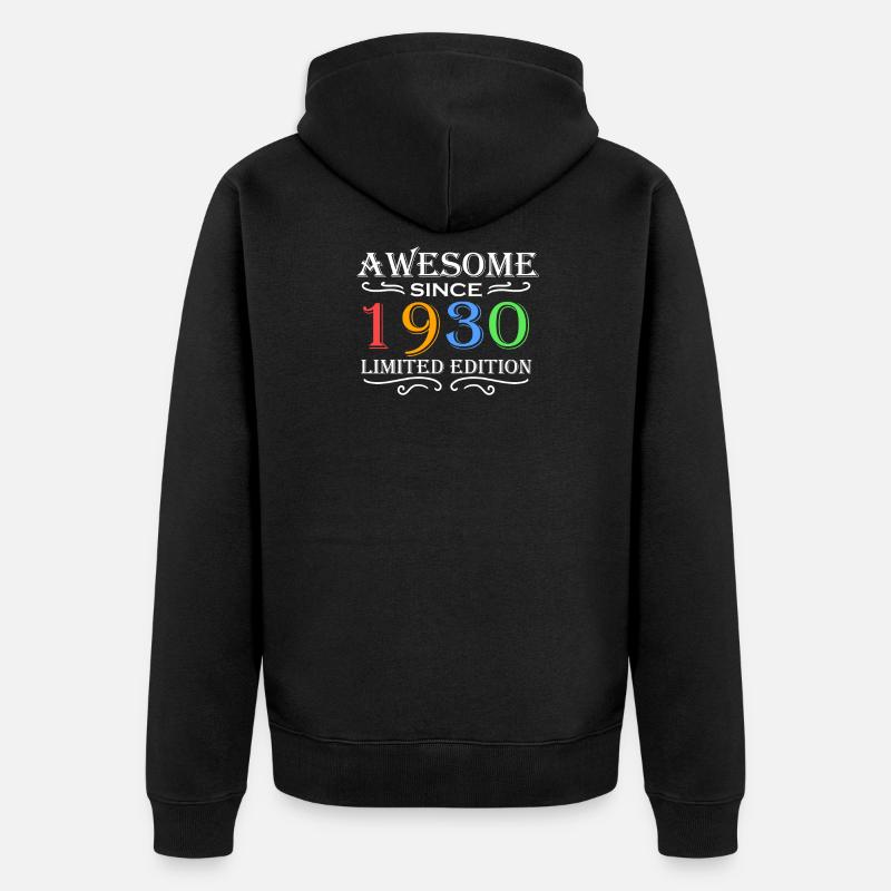 1930 - Né en 1930 - Veste à capuche bio Premium Unisexe - noir