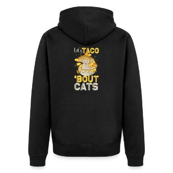 Let's Taco Bout Cats Catlover - Unisex Premium Organic Zip Hoodie - black - Back - Nico (187cm)
