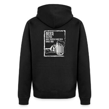 Biertrinker Bier Trinken Sauftour Männer - Unisex Premium Bio Zip Hoodie - Schwarz - Hinten - Nico (187cm)