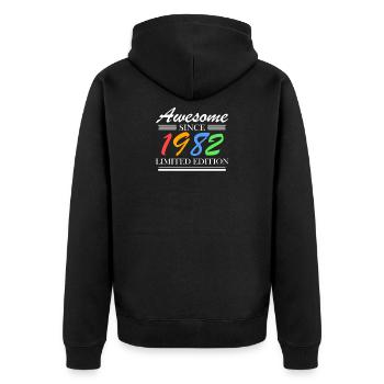 1982 - Born 1982 - Fantastic since 1982 - Unisex Premium Organic Zip Hoodie - black - Back - Nico (187cm)