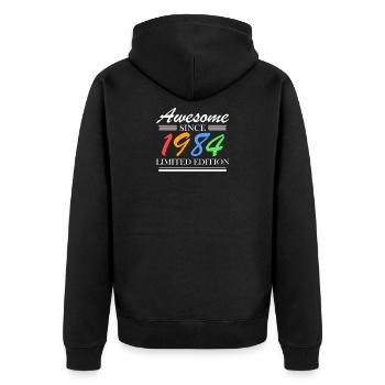 1984 - Born 1984 - Fantastic since 1984 - Unisex Premium Organic Zip Hoodie - black - Back - Nico (187cm)