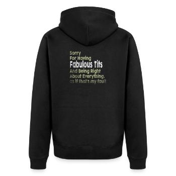 Désolé je suis fabuleux - Veste à capuche bio Premium Unisexe - noir - Dos - Nico (187cm)