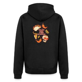 The liver is evil and is punished - Unisex Premium Organic Zip Hoodie - black - Back - Nico (187cm)