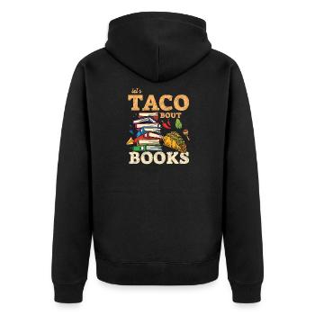 Faisons taco bout books amateurs de livres - Veste à capuche bio Premium Unisexe - noir - Dos - Nico (187cm)