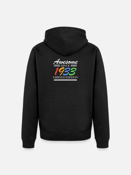 1933 - Unisex Premium Bio Zip Hoodie - Schwarz