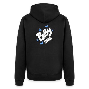 Bébé 2022 - Naissance Enceinte 2022 - Veste à capuche bio Premium Unisexe - noir - Dos - Nico (187cm)