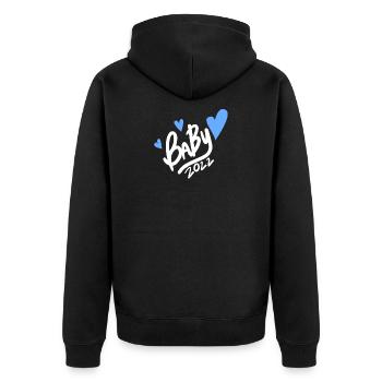 Bébé Jeune Fils 2022 - Naissance Enceinte 2022 - Veste à capuche bio Premium Unisexe - noir - Dos - Nico (187cm)