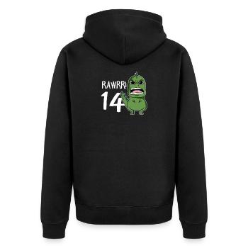 14, quatorze, 14 ans, 14 ans, numéro 14 - Veste à capuche bio Premium Unisexe - noir - Dos - Nico (187cm)