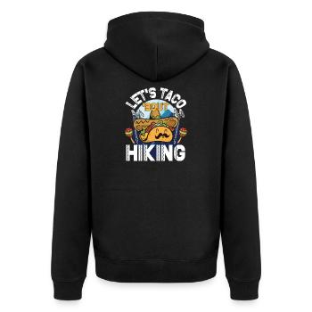 Let's Taco' Bout Hiking - Unisex Premium Organic Zip Hoodie - black - Back - Nico (187cm)