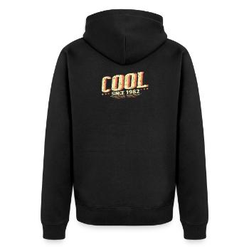Cool seit 1982 - Unisex Premium Bio Zip Hoodie - Schwarz - Hinten - Nico (187cm)
