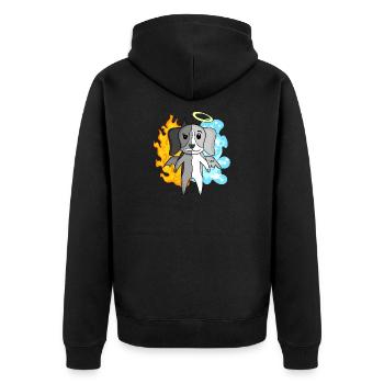 Dog Beagle - Angel and Devil - Unisex Premium Organic Zip Hoodie - black - Back - Nico (187cm)