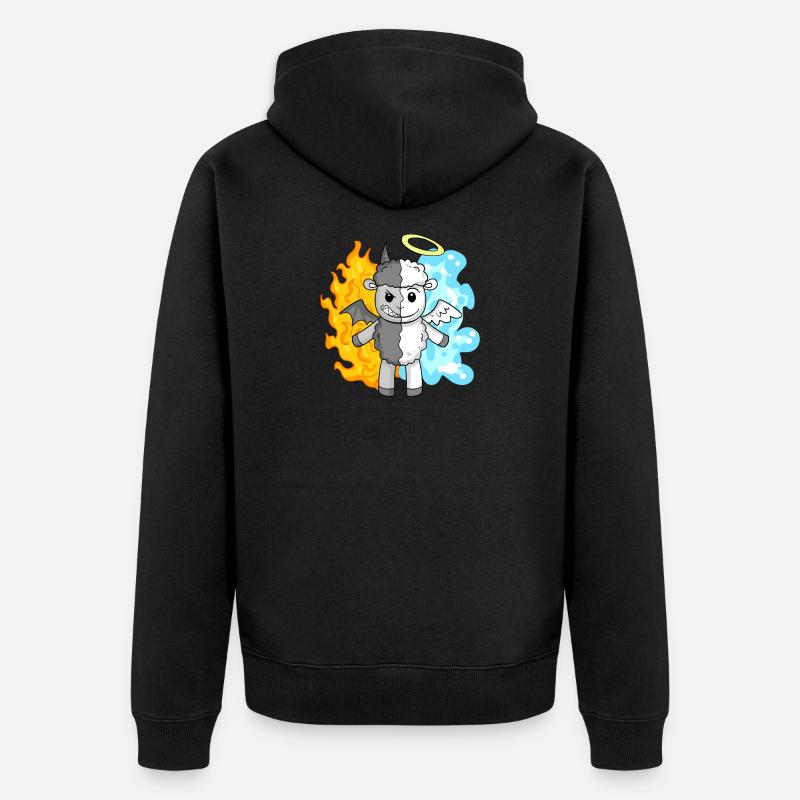 Sheep - Angels and Devils - Unisex Premium Organic Zip Hoodie - black
