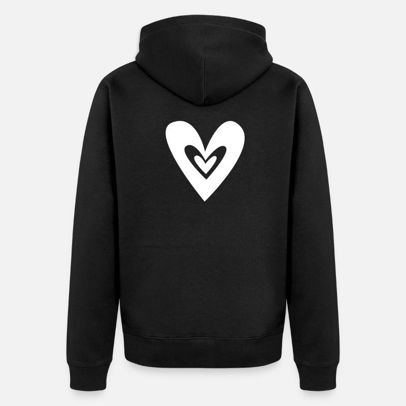 Cœurs - Veste à capuche bio Premium Unisexe - noir