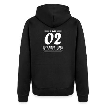 Ich bin 2 – 2. Geburtstag Geschenk - Unisex Premium Bio Zip Hoodie - Schwarz - Hinten - Nico (187cm)
