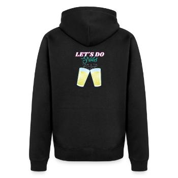 Let's do shots - Funny Drinking Shirt - Unisex Premium Bio Zip Hoodie - Schwarz - Hinten - Nico (187cm)