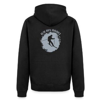 Ich Bin Dabei - Skiing Winter Sports - Unisex Premium Bio Zip Hoodie - Schwarz - Hinten - Nico (187cm)