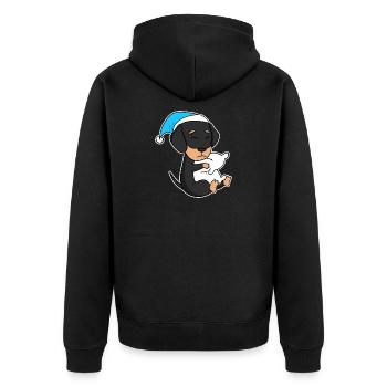 Chien Race de chien Teckel Teckel - Veste à capuche bio Premium Unisexe - noir - Dos - Nico (187cm)