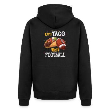 Taco Bout Football Match Day - Unisex Premium Organic Zip Hoodie - black - Back - Nico (187cm)